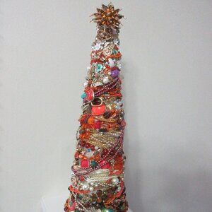 Fall Themed Decor handmade with Vintage Jewelry